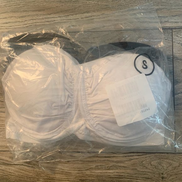 NWT RHONDA SHEAR 2 PIECE ANTIMICROBIAL UNDERWIRE BANDEAU BRA'S BLACK & WHITE - Picture 5 of 12